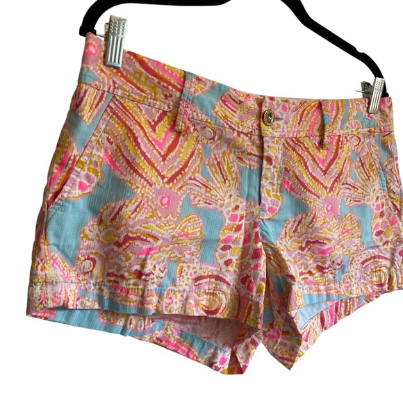 Lilly Pulitzer The Walsh Pink and Blue Shorts Fish Pattern - Picture 2 of 12